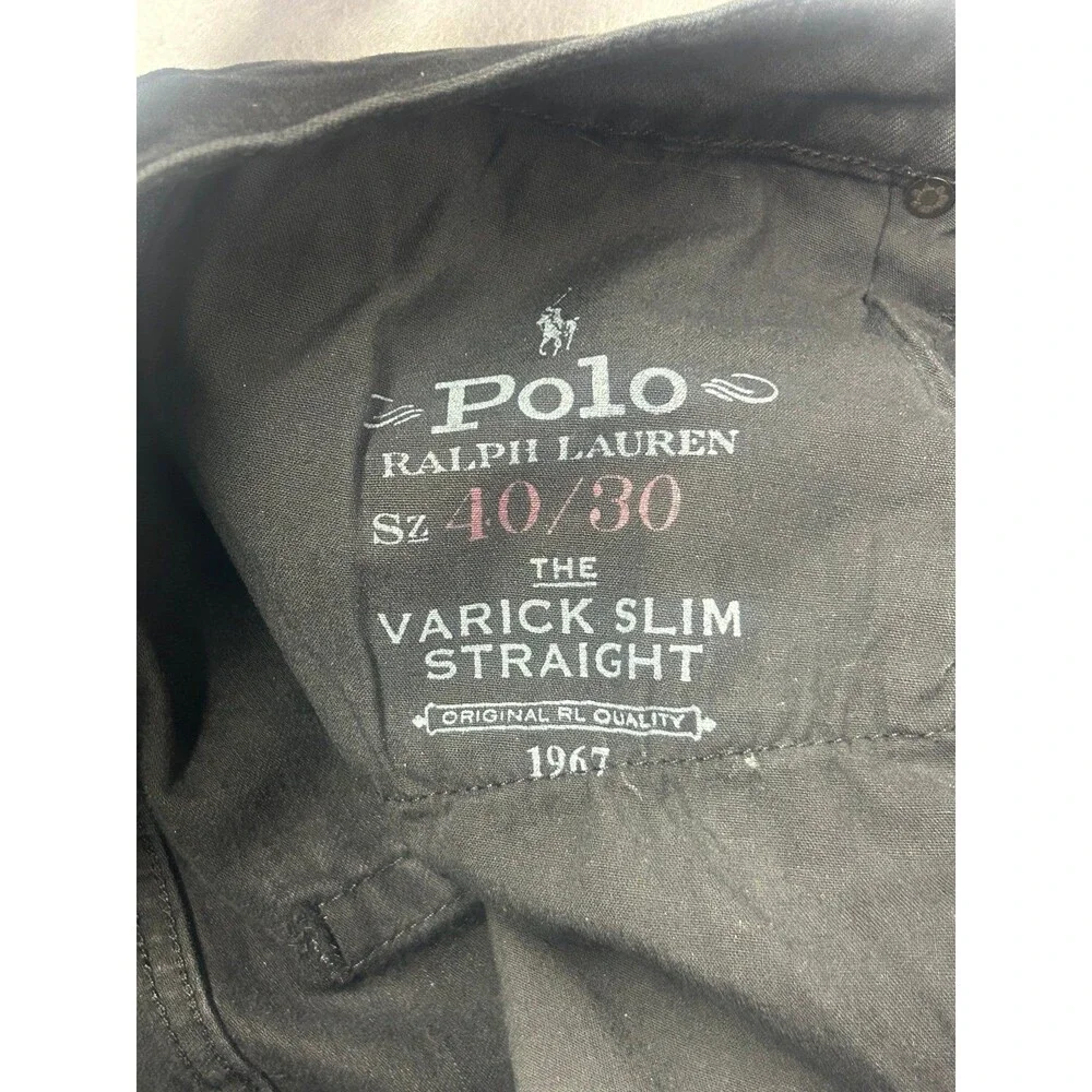 Polo Ralph Lauren Men’s Varick Slim Straight Black Denim Jeans